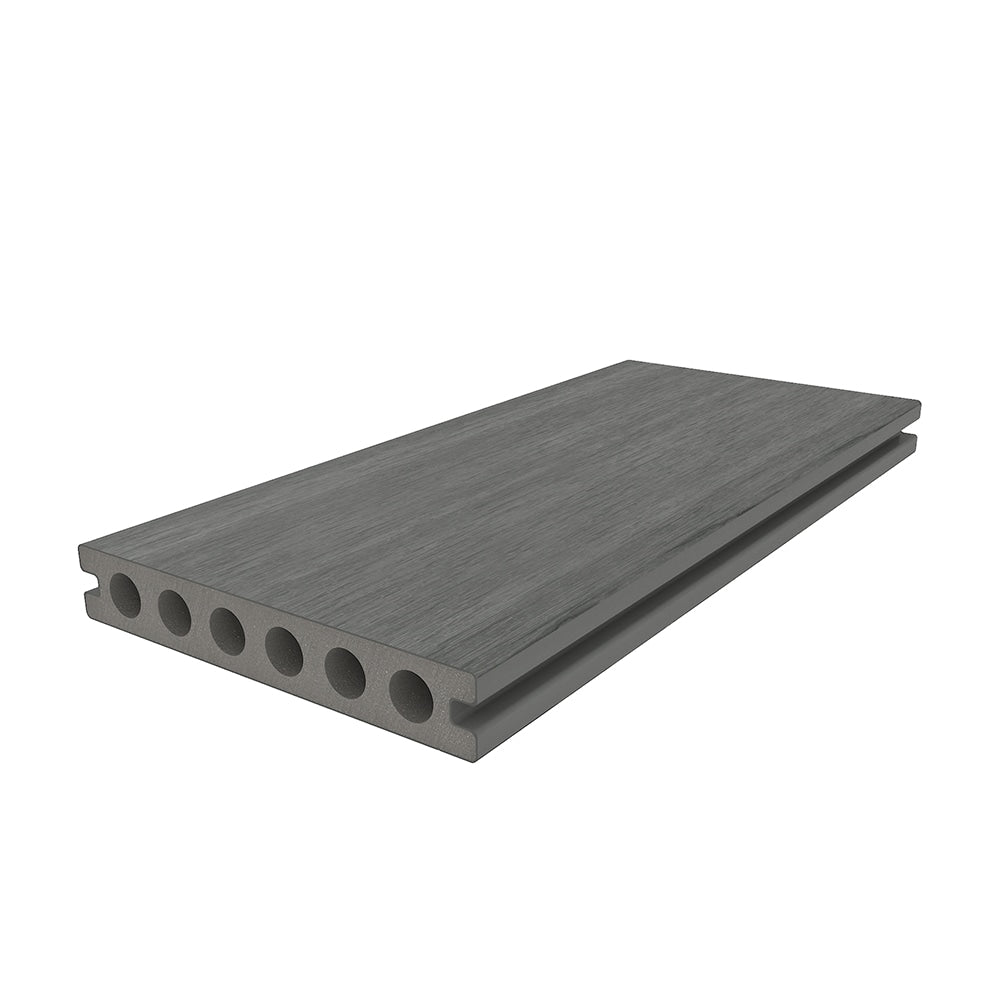 NewTechWood Voyager Hollow Board 1-in x 6-in x 8-ft Westminster Gray Grooved Composite Deck Board