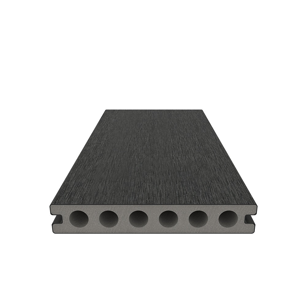 NewTechWood Voyager Hollow Board 1-in x 6-in x 8-ft Hawaiian Charcoal Grooved Composite Deck Board