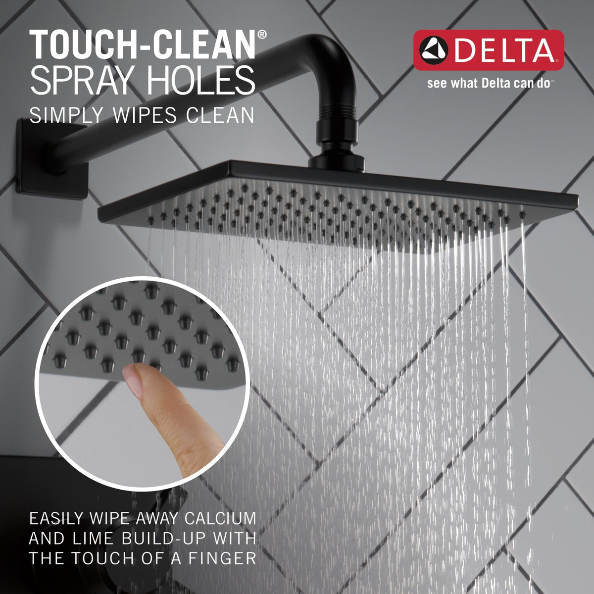 Delta Pivotal Matte Black 1-Handle Shower Faucet