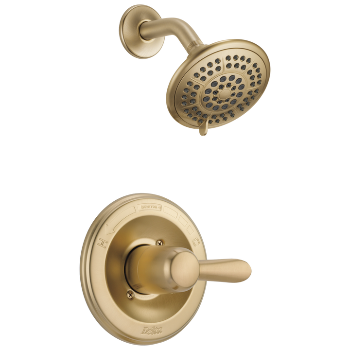 Delta Lahara Champagne Bronze 1-Handle Multi-Function Shower Faucet Trim Kit, 3.375-in Round Head