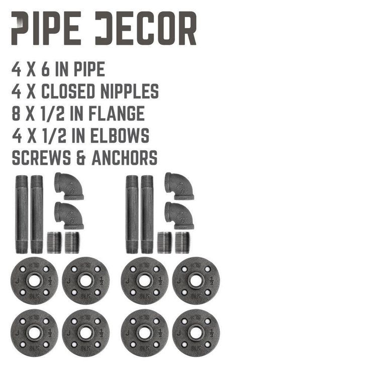 1/2 in. Black Pipe 7.75 in D x 2.5 in. H Wall Mounted Double Flange Shelf Bracket Kit (4-Pack)