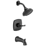 Delta Sandover Matte Black 1-Handle Bathtub and Shower Faucet with Valve, 6-in Showerhead