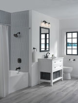 Delta Sandover Matte Black 1-Handle Bathtub and Shower Faucet with Valve, 6-in Showerhead