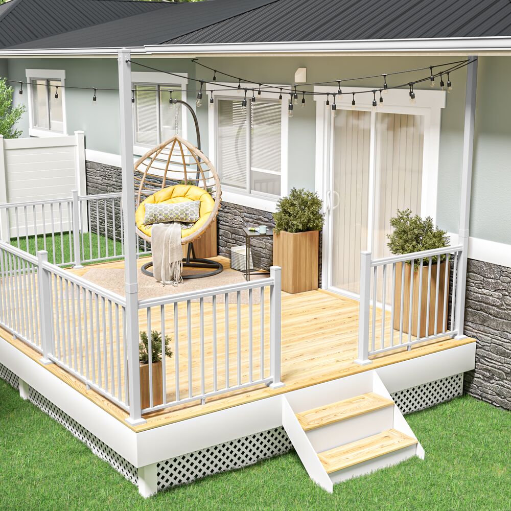 Freedom 2.5-in x 2.5-in x 6-ft White Aluminum Deck Post Extension