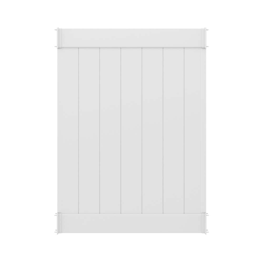 Freedom 5-ft H x 3.5-ft W White Privacy Vinyl Flat-top Fence Panel (Unassembled)
