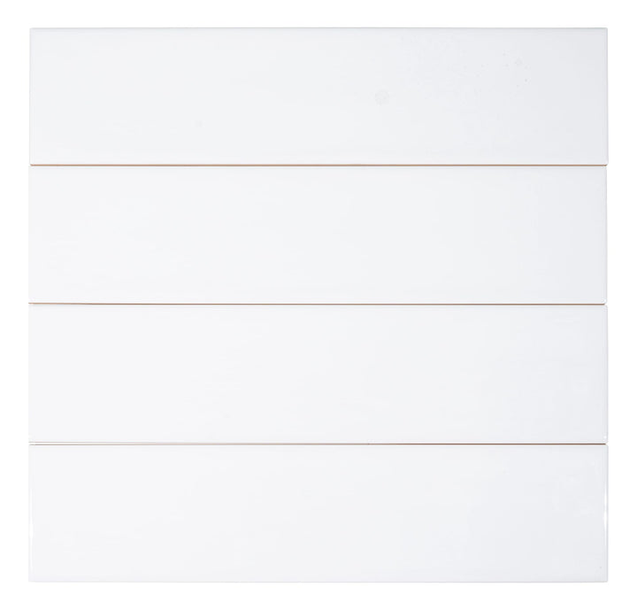 Andova Tiles Perfecto-Mirabella Bianca 4-in x 16-in Glazed Ceramic Subway Wall Tile product image