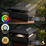 Classy Caps 4-in x 4-in 30-Lumen 1-Watt Black Solar LED Outdoor Post Cap Light (5500 K)