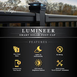 Classy Caps 4-in x 4-in 30-Lumen 1-Watt Black Solar LED Outdoor Post Cap Light (5500 K)
