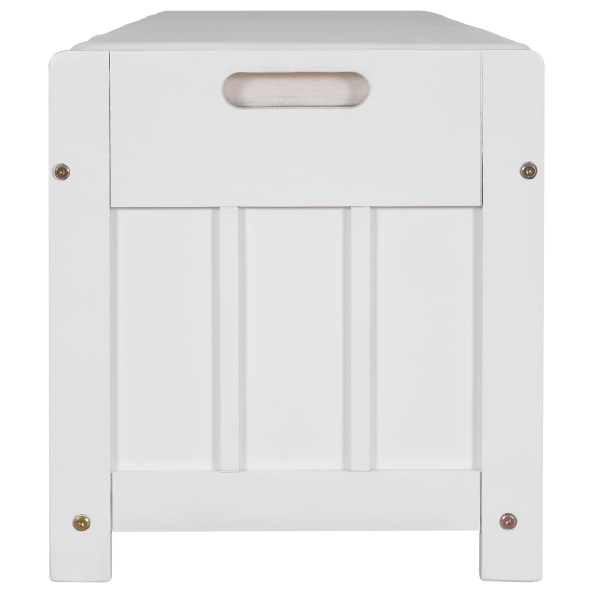 Qualler Modern White Storage Bench 43.5-in x 16-in x 18-in