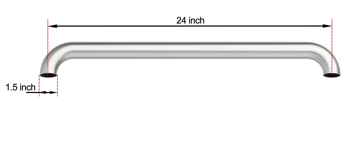 Project Source Exposed Screw 24-in Stainless Steel Wall Mount ADA-Compliant Grab Bar, 500-lb Capacity
