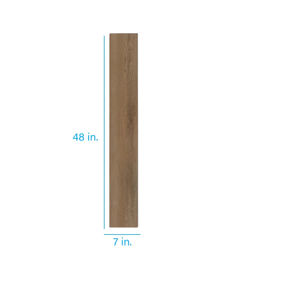 Style Selections Brunette Oak 7-in W x 48-in L x 5-mm T Waterproof Interlocking Luxury Vinyl Plank Flooring, 12-mil Wear Layer (23.36-sq ft Carton)