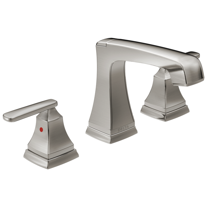 Delta Ashlyn Stainless 2-Handle Widespread WaterSense Bathroom Sink Faucet with Drain, 4.5–16 in.