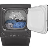GE Gas Stacked Laundry Center with 3.8-cu ft Washer and 5.9-cu ft Dryer, Diamond Gray (GUD27GSPMDG)