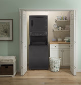 GE Gas Stacked Laundry Center with 3.8-cu ft Washer and 5.9-cu ft Dryer, Diamond Gray (GUD27GSPMDG)