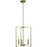 Progress Lighting Roxobel 3-Light Brushed Gold Modern/Contemporary Square Medium Hanging Pendant Light