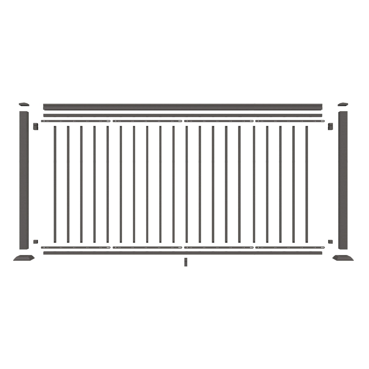Freedom VersaRail Classic 8-ft x 42-in Matte Bronze Aluminum Deck Rail Kit
