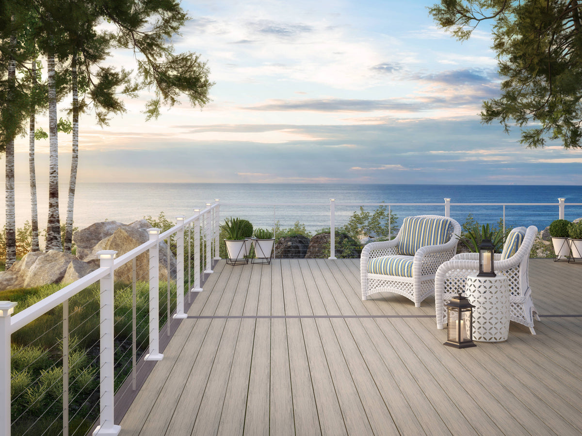 Deckorators Contemporary cable 8-ft x 42-in Textured White Aluminum Deck Cable Rail Kit