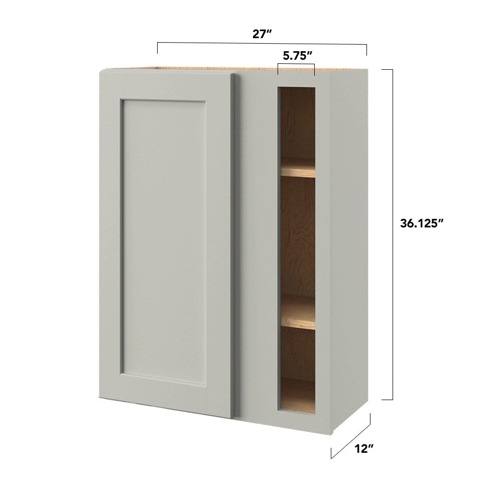 allen + roth Stonewall 27-in W x 36.125-in H x 12-in D Stone Blind Corner Wall Fully Assembled Cabinet (Flat Panel Shaker Style)