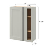 allen + roth Stonewall 27-in W x 36.125-in H x 12-in D Stone Blind Corner Wall Fully Assembled Cabinet (Flat Panel Shaker Style)
