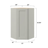 allen + roth Stonewall 24-in W x 42.125-in H x 12-in D Stone Diagonal Corner Wall Fully Assembled Cabinet (Flat Panel Shaker Style)