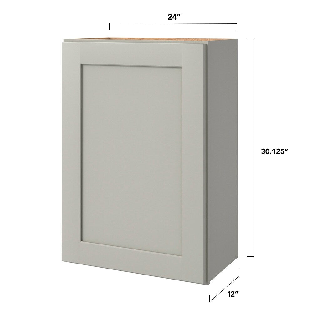 allen + roth Stonewall 24-in W x 30-in H x 12-in D Stone Wall Fully Assembled Cabinet (Flat Panel Shaker Door Style)
