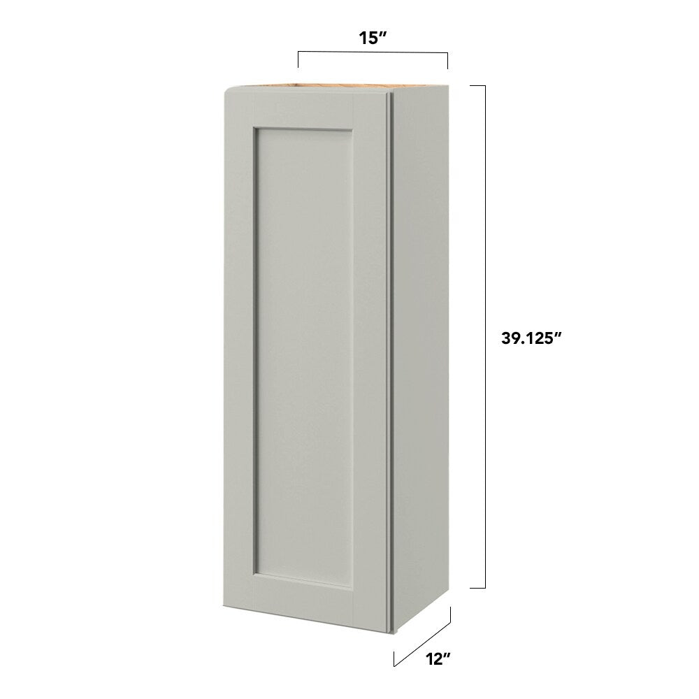 allen + roth Stonewall 15-in W x 39.125-in H x 12-in D Stone Wall Fully Assembled Cabinet (Flat Panel Shaker Door Style)