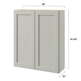 allen + roth Stonewall 36-in W x 39-in H x 12-in D Stone Wall Fully Assembled Cabinet (Flat Panel Shaker Door Style)