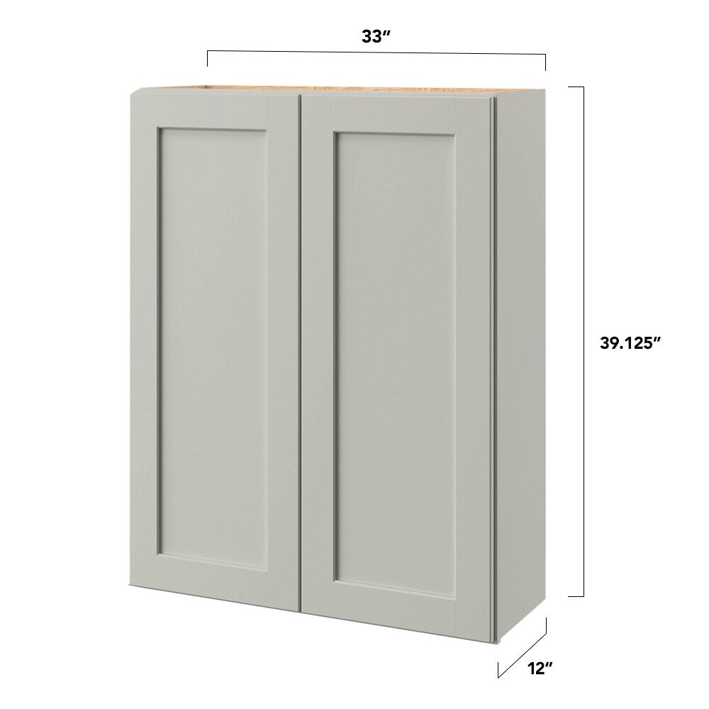allen + roth Stonewall 33-in W x 39-in H x 12-in D Stone Wall Fully Assembled Cabinet (Flat Panel Shaker Door Style)