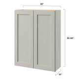 allen + roth Stonewall 33-in W x 39-in H x 12-in D Stone Wall Fully Assembled Cabinet (Flat Panel Shaker Door Style)
