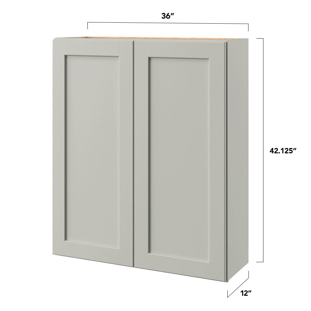 allen + roth Stonewall 36-in W x 42-in H x 12-in D Stone Wall Fully Assembled Cabinet (Flat Panel Shaker Door Style)