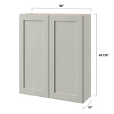 allen + roth Stonewall 36-in W x 42-in H x 12-in D Stone Wall Fully Assembled Cabinet (Flat Panel Shaker Door Style)