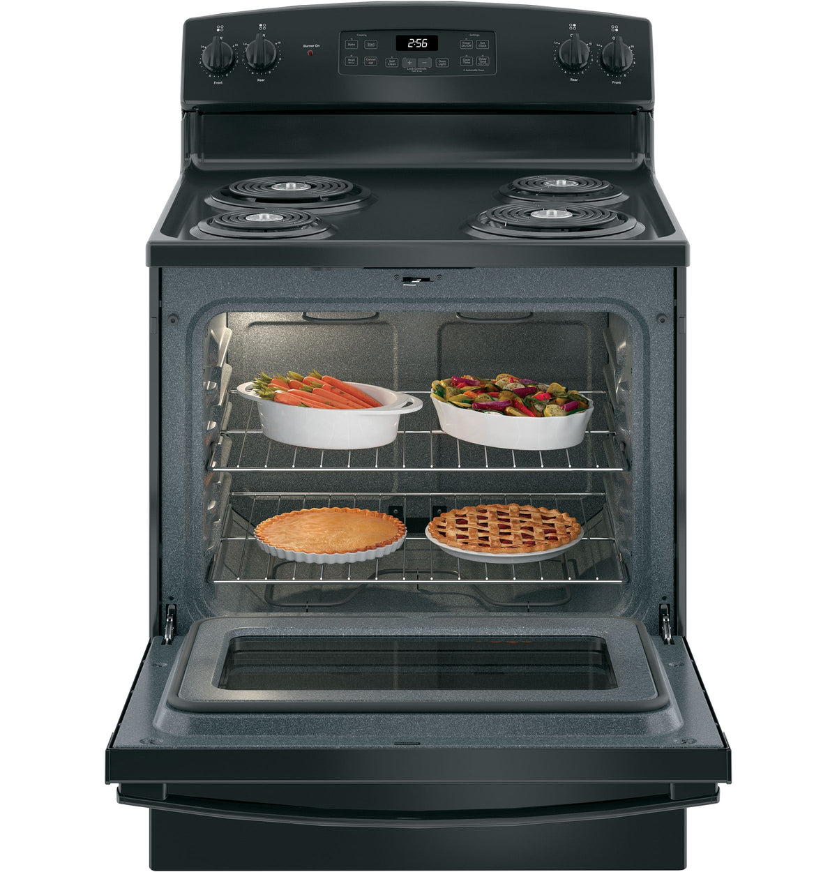 GE 30-in 4 Elements 5.0-cu ft Self-Cleaning Freestanding Electric Range (Black)