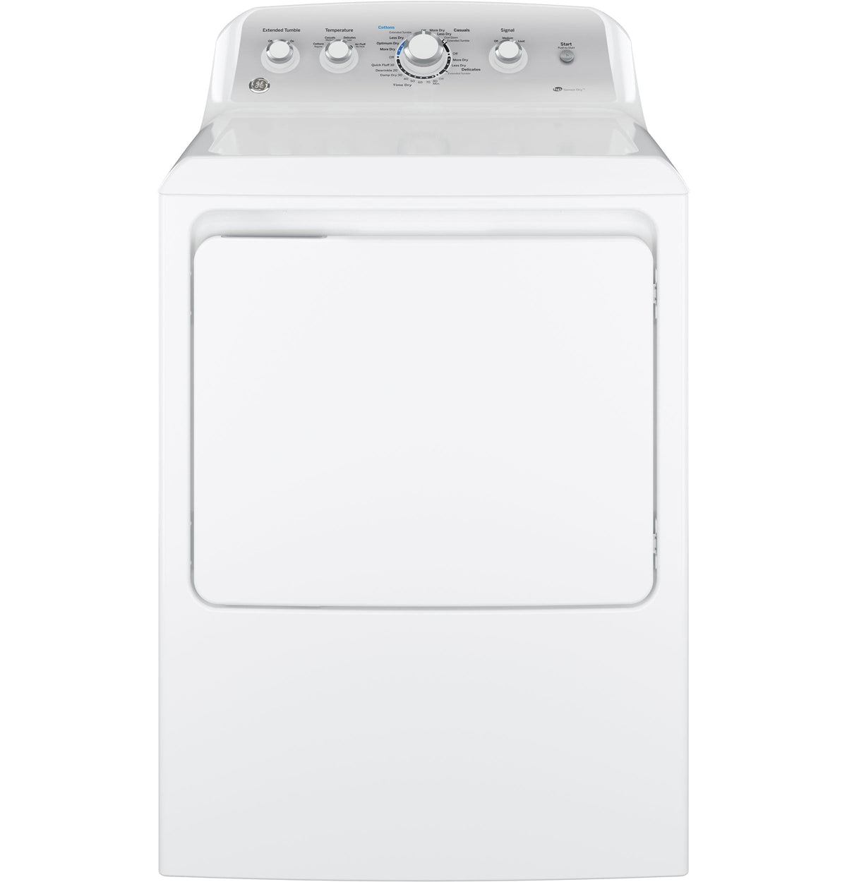 GE 7.2-cu ft Reversible Side Swing Door Gas Dryer (White)