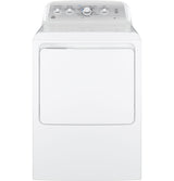 GE 7.2-cu ft Reversible Side Swing Door Gas Dryer (White)
