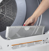 GE 7.2-cu ft Reversible Side Swing Door Gas Dryer (White)