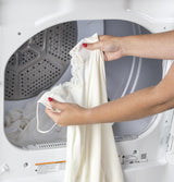 GE 7.2-cu ft Reversible Side Swing Door Gas Dryer (White)