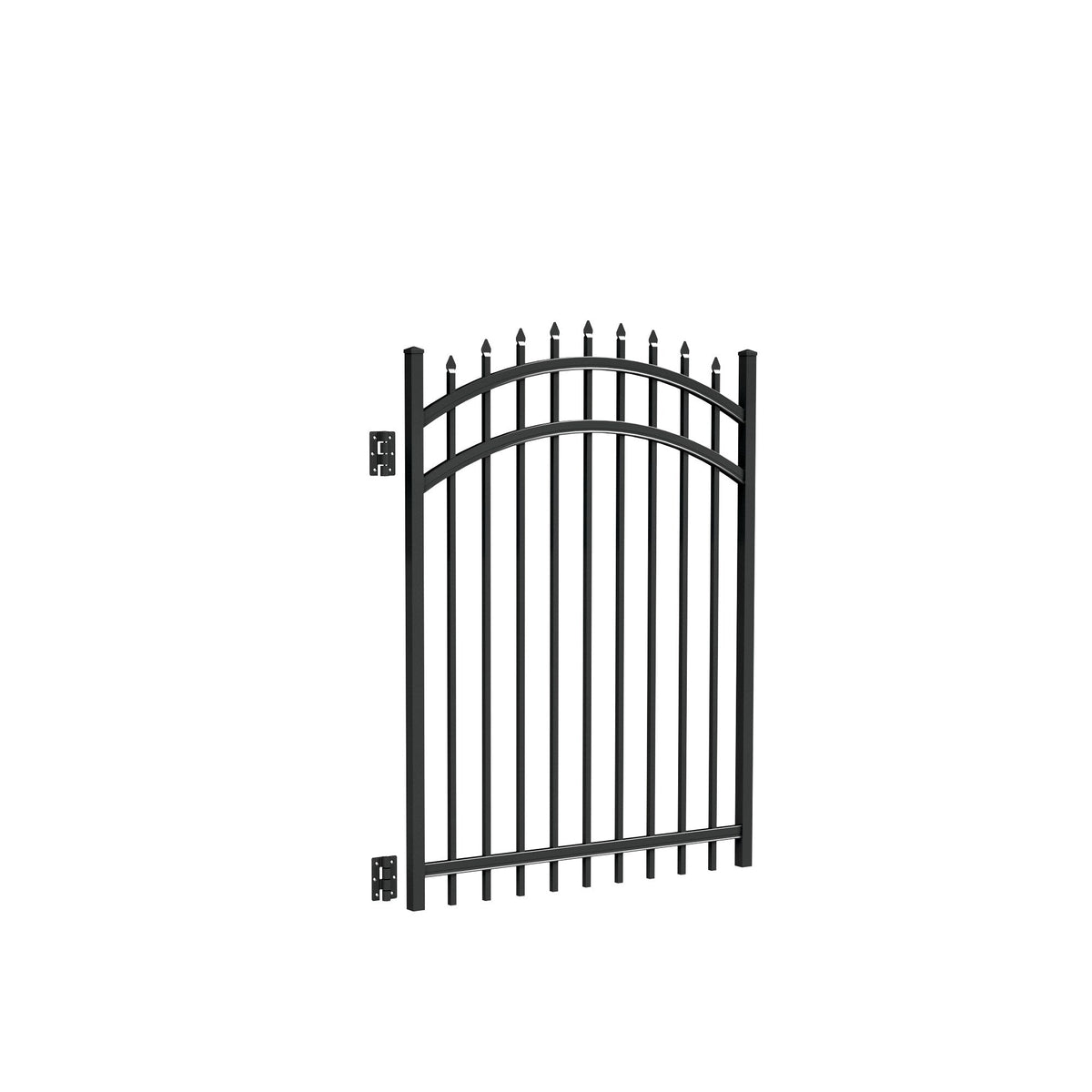 Freedom Providence 5-ft H x 4-ft W Black Aluminum Spaced Picket Pressed-point Decorative Fence Gate