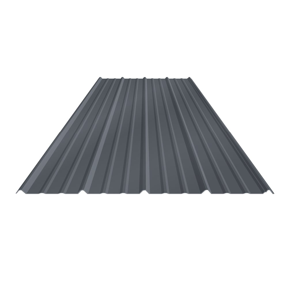 Metal Sales Classic Rib 3-ft x 8-ft Ribbed Charcoal Steel Roof Panel, 29-Gauge