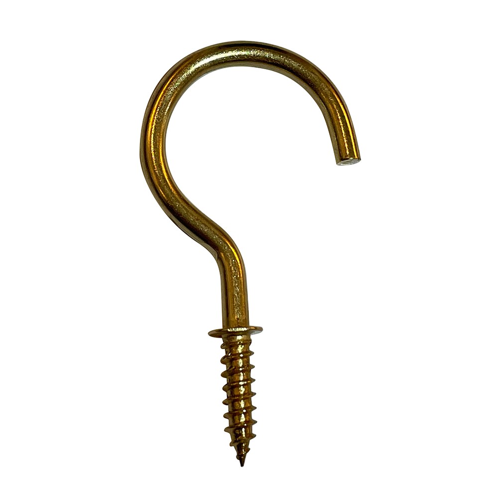 Project Source 4-Pack Brass Cup Hooks, 1.5-in (2.07-in depth) Steel