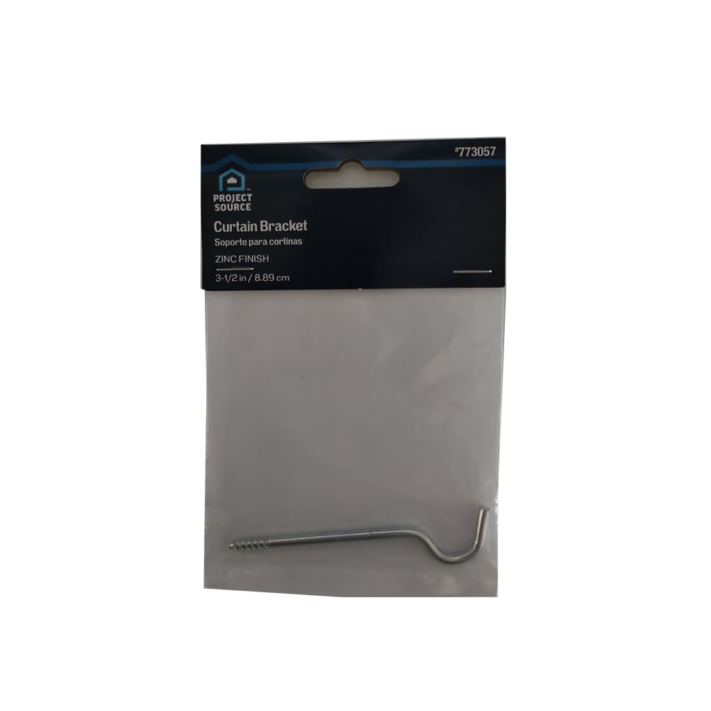 Project Source Zinc Single Curtain Rod Bracket, 3.54-in Length