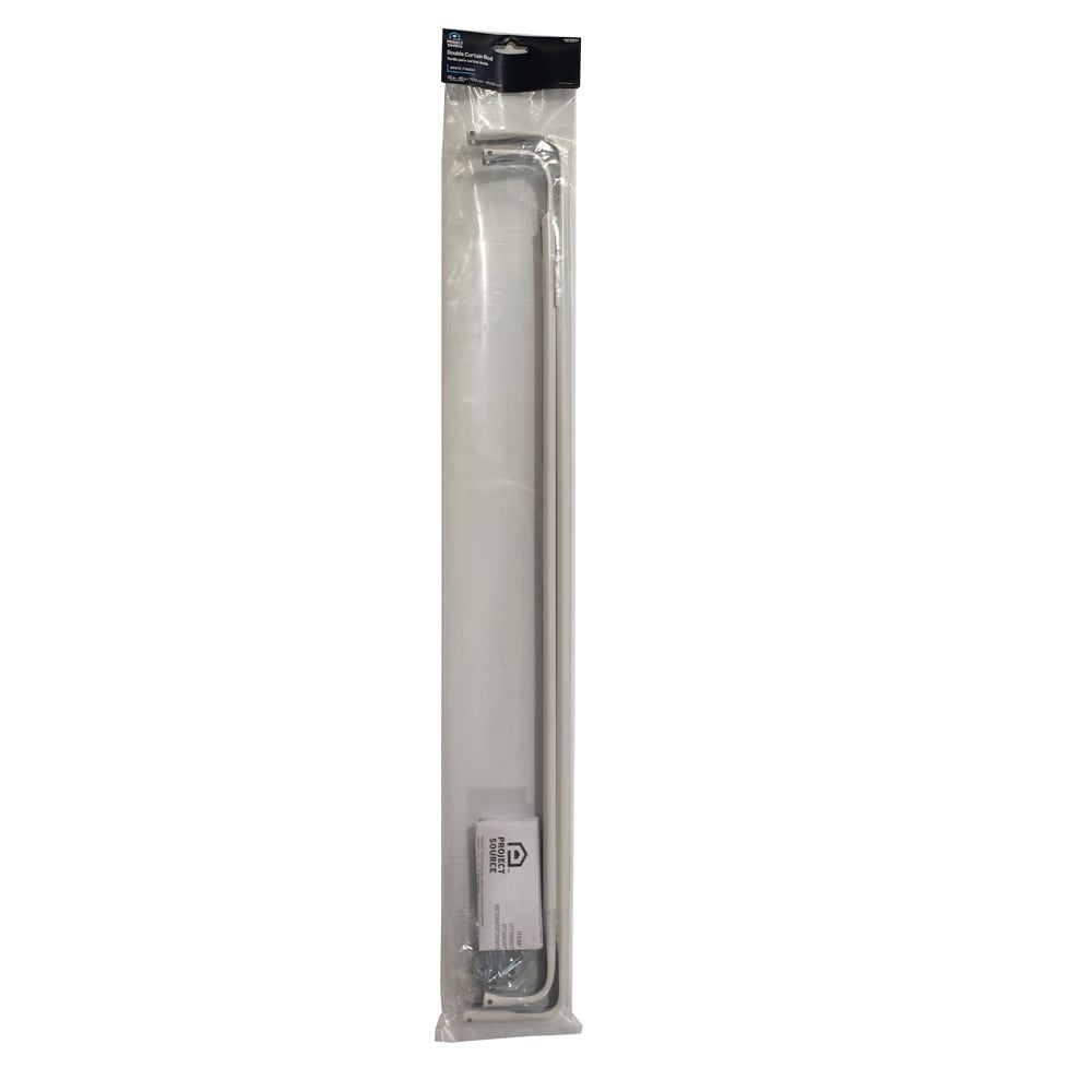 Project Source 28-in to 48-in White Steel Double Curtain Rod