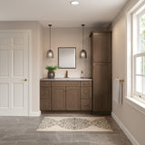 Diamond Express Jamestown 12-in W x 32.5-in H x 21-in D Colt Brown 3-Drawer Wood Wall-mount Cabinet Banks