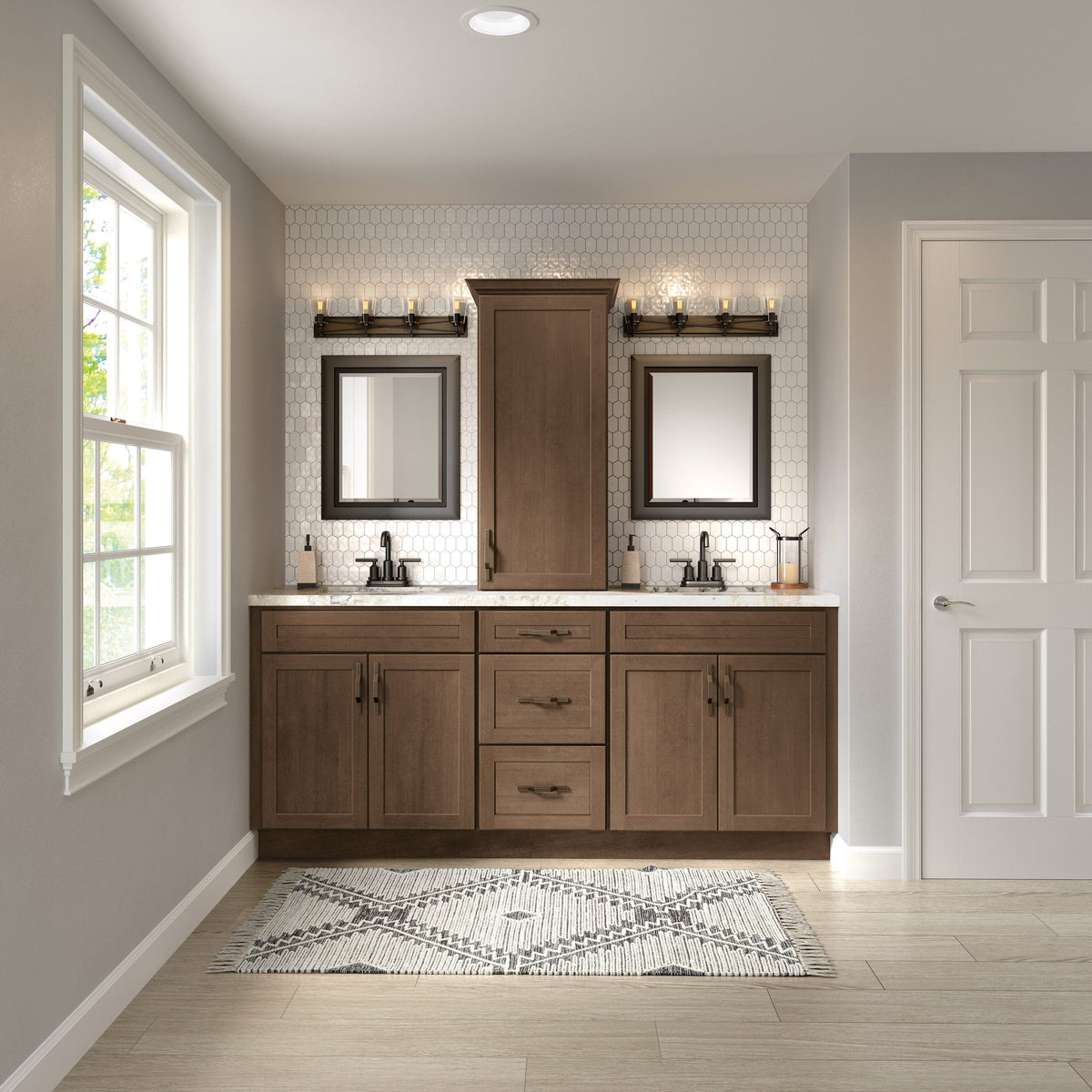 Diamond Express Jamestown 12-in W x 32.5-in H x 21-in D Colt Brown 3-Drawer Wood Wall-mount Cabinet Banks