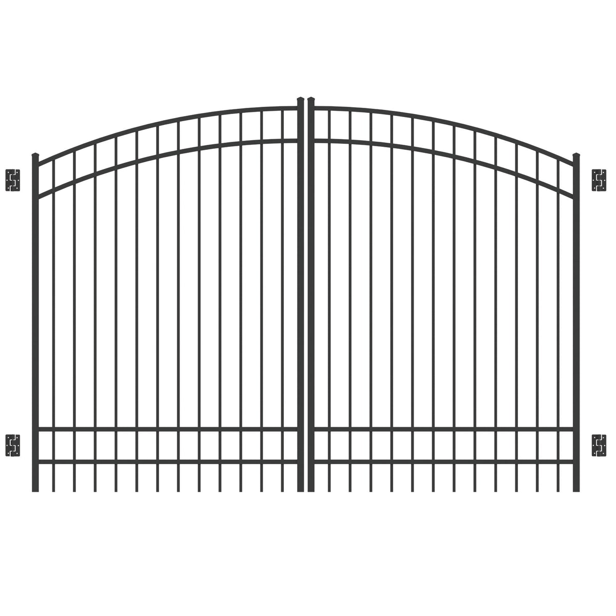 Freedom 9.75-ft x 6.04-ft Black Aluminum Driveway Gate