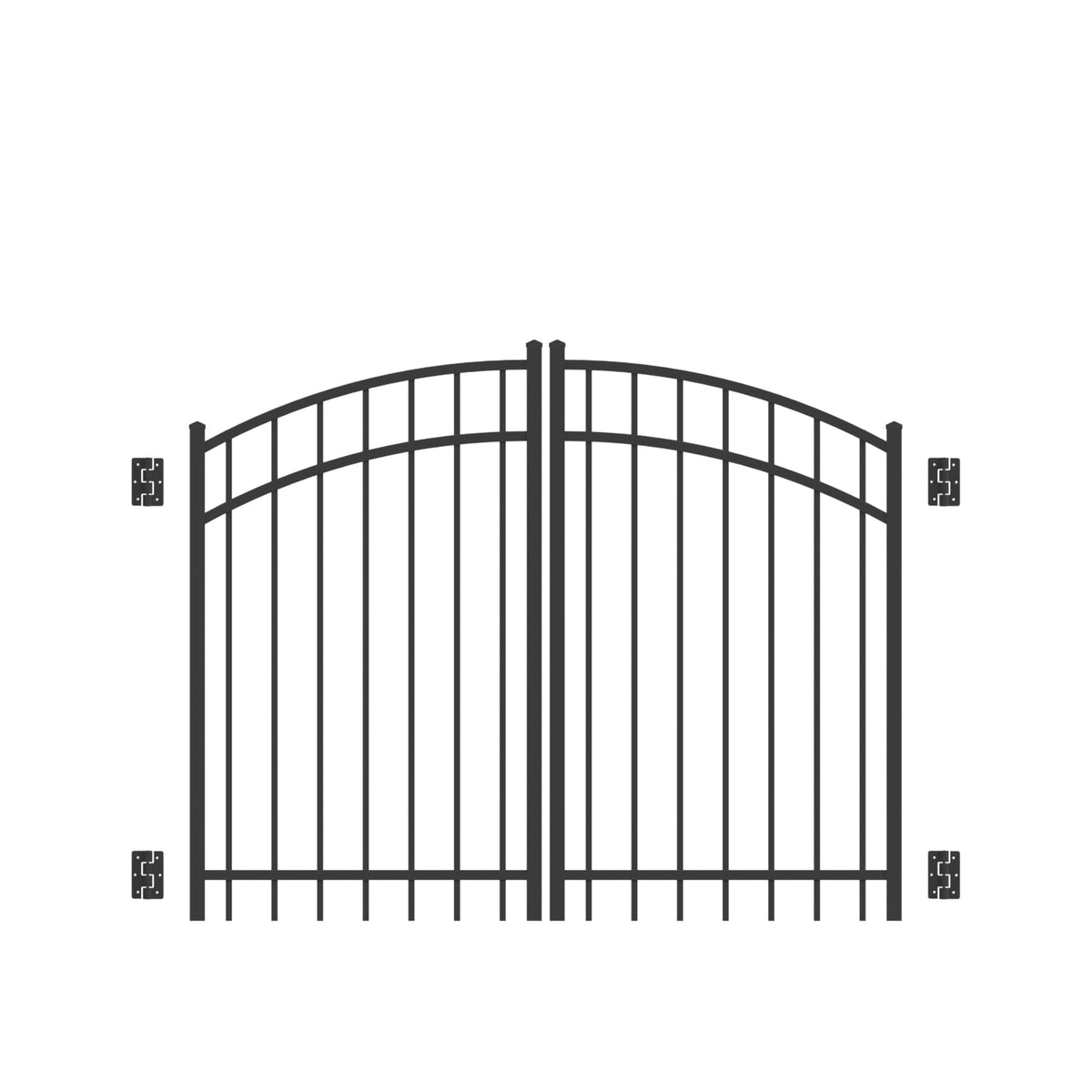 Freedom 5.75-ft x 4.04-ft Black Aluminum Driveway Gate