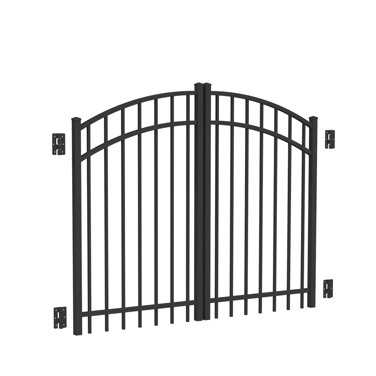Freedom 5.75-ft x 4.04-ft Black Aluminum Driveway Gate
