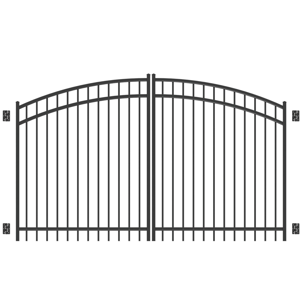 Freedom 9.75-ft x 5.04-ft Black Aluminum Driveway Gate