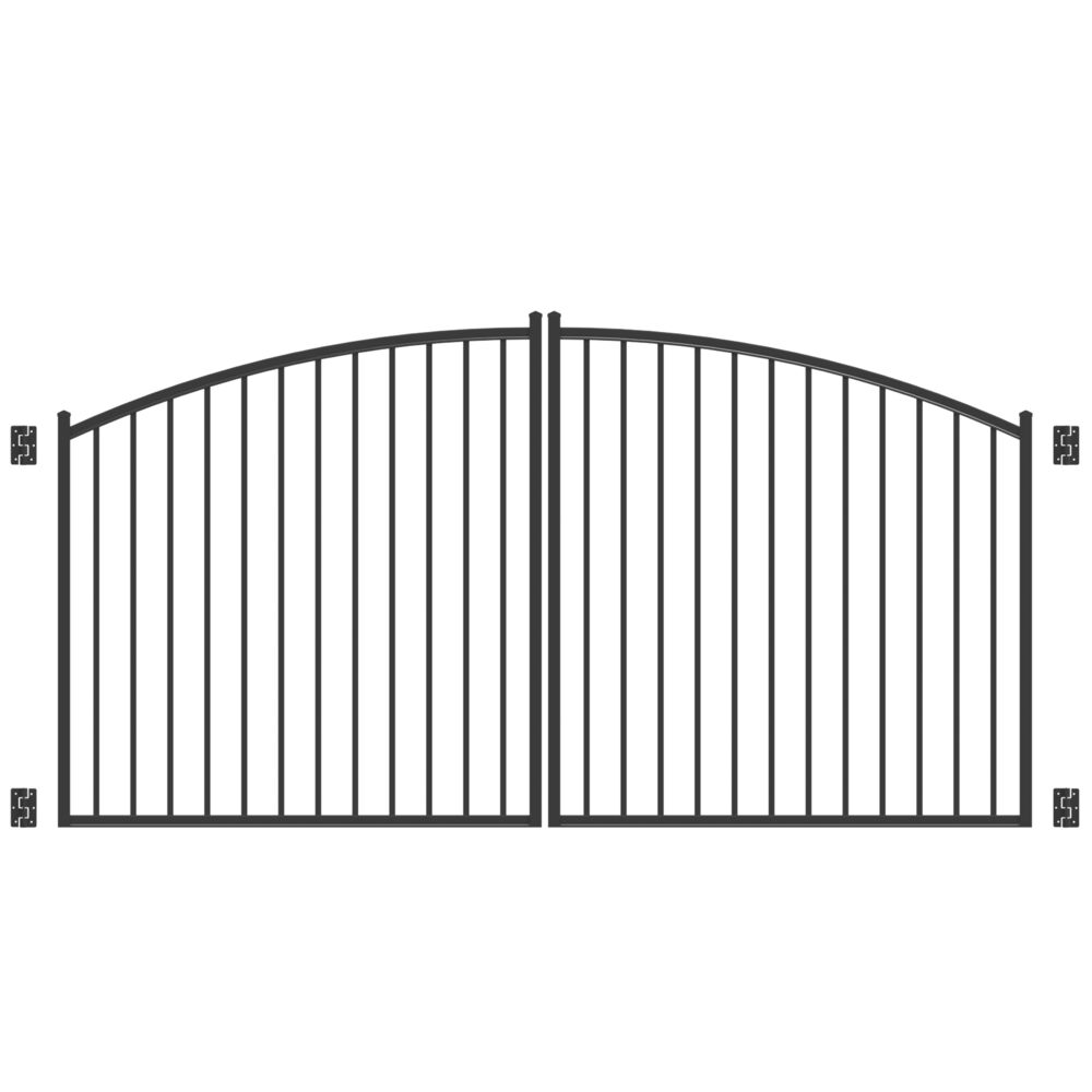 Freedom 9.75-ft x 4.16-ft Black Aluminum Driveway Gate