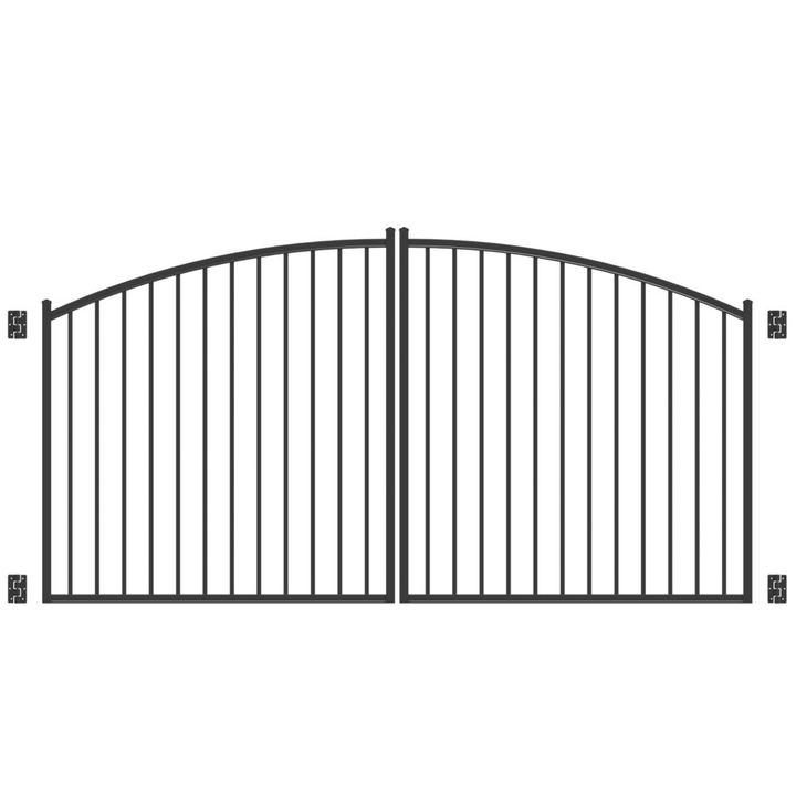 Freedom 9.75-ft x 4.16-ft Black Aluminum Driveway Gate