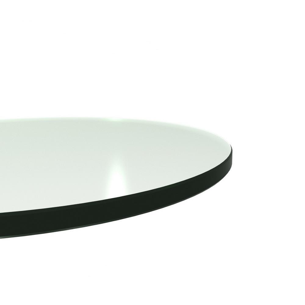 48 in. Aquatex Round Patio Glass Table Top, 3/16 in. Thickness Tempered Flat Edge Polished with 2-1/4 in. Hole - Super Arbor